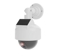 Cámara domo falsa para exteriores, vigilancia simulada, funciona con energía solar, cámaras de seguridad CCTV con luz para jardín, seguridad falsa al aire libre