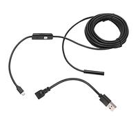 Cámara Endoscópica 01 02 015, 6LED 8 Mm Durable a Prueba de Agua para Tubería, Hogar, Exteriores, Automóvil (10m) con Conexión USB y Resolución de Video 720p en Color Negro