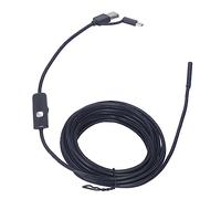 Cámara Endoscópica 3 en 1, Teléfono Móvil Android, PC, USB, Tipo C, Cámara de Inspección con Luz LED, Cable Duro de 5 Metros, 5,5mm