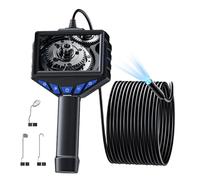 Cámara endoscópica con luz, pantalla IPS flexible ajustable, herramienta impermeable con 8 luces LED, cámara de serpiente de fontanería, para tuberías de alcantarillado, motor de drenaje HVAC, válvula