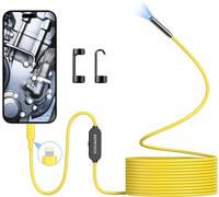 Cámara endoscópica con luz para teléfono móvil iPhone, DEPSTECH 7 mm, endoscopio 2 MP HD Solo para iPhone/iPad/iOS 12.0+, cámara de Canal, cámara de inspección, no Requiere WiFi, IP67 Resistente al