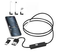 Cámara endoscópica de 3,9 mm, cámara de inspección con luz para teléfono móvil, endoscopio para Android/Type-C/USB, IP67 resistente al agua, cámara HD de 2 MP con 6 LED, cable flexible de 1 m