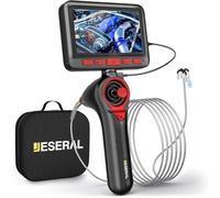 Cámara endoscópica de 4 vías, 3,9 mm, endoscopio de 360°, giroscopio, cámara de inspección HD 1080P de 5 pulgadas con tubo de luz con 6 LED, IP67 resistente al agua, paso de canal de 1 m