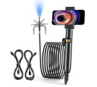 Cámara endoscópica flexible 1080P, impermeable, boroscopio articulado de 360 grados con sonda de apagado automático de inspección LED
