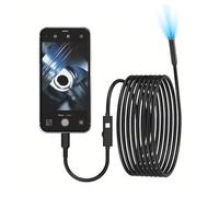 Cámara Endoscópica HD 1920x1440P. Boroscopio Flexible Impermeable IP67 con 6 Leds Ajustables, Cable rigido de 5m. Cámara endoscópica para móvil Compatible con Android y PC
