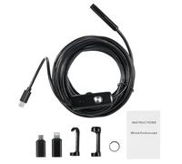 Cámara endoscópica Industrial con resolución HD de 1920P y Lente Dual Cámara de inspección Impermeable IP68 Cámara Tipo Serpiente semirrígida de 16,5 pies 8+1 Luces LED 3,5 m (1 Metro)