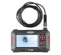 Cámara endoscópica móvil Testboy TV 280 con pantalla LCD (hasta 5 horas de tiempo de funcionamiento, vista en tiempo real, iluminación LED integrada y cable flexible de dos metros de largo), negro