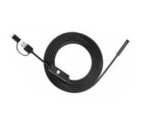 Cámara endoscópica para uso profesional, cable semirrígido con tecnología de doble lente, luces LED blancas ajustables y diseño impermeable
