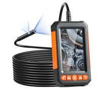 VEVOR Cámara Endoscópica Industrial de Doble Lente con Pantalla, 1080P, 8 + 1 Luces, Impermeable IP67, para Automóviles y Plomería(Cable de 5 m y Tarjeta de 32 GB), 145 x 85 x 26 mm, 2000 mAh