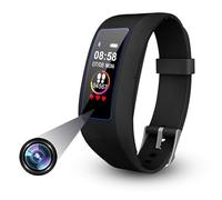 Cámara Espía Oculta Deporte Pulsera, Cámara Espía Inteligente Reloj, Mini Video cámara espía Actividad Rastreador, 1080P Videocámara Smartwatch con Pulsómetro para Teléfono