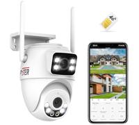 Cámara exterior ENSTER 4G: lente dual, SIM, seguimiento automático, visión nocturna a color