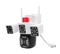 Cámara Exterior Inalámbrica HD 6MP, Cámara de Vigilancia Exterior Impermeable IP55 de 4 Lentes con Tecnología H.265, Voz de 2 Vías, Zoom Pan Tilt, Cámara de Seguridad WiFi para