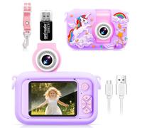 Camara Fotos Infantil,ARNSSIEN Cámara de Fotos Digital con Lente de180°Flip
