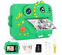 Camara Fotos Infantil Instantánea,GuKKK 12MP selfi Camara instanea,1080P 2,4''HD Video Camara Fotos Infantil para niños con Tarjeta SD de 32GB,Regalos comunion niñas de 3 a 12 años Cumpleaños (Verde)