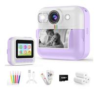 CáMara Fotos Infantil Instantanea, Regalos De CumpleañOs De Navidad para NiñAs NiñOs, VíDeo 1080p CáMara De ImpresióN para NiñOs PequeñOs, Juguetes PortáTiles para NiñAs De 3-10 AñOs (Morado)