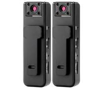 Cámara Grabadora De Audio Y Video, Equipo Deportivo Portátil, Mini Grabadora Personal con Estabilización De Movimiento, Cámara Espía Compacta con Clip para Bolsillo, Activación por Voz(2PCS)