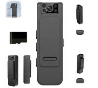 Cámara HD 1080p con reducción de Ruido, rotación de 180°, Gran Angular de 90-100°, videocámara, grabación de 4-5 h, minicámara Corporal Plug-and-Play.(64G,WiFi Version)