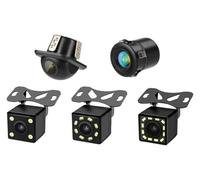 Camara Impermeable Cámara Marcha Atrás Vista Frontal Respaldo Trasera Monitor Estacionamiento 4 Luces Nocturnas CCD Automático Impermeable Video HD 170 Grados(4-Light)