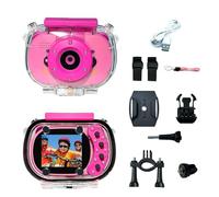 Cámara Impermeable for niños, cámara de acción, Carga USB, for Deportes al Aire Libre, esquí, Escalada en Roca, Ciclismo, natación, Accesorios Deportivos(Pink)
