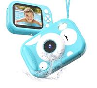Cámara Impermeable Niños, Cámara Submarina Acuática para Niños, 48MP HD 1080P Cámara Fotos Infantil con Pantalla de 2,4 Pulgadas Tarjeta TF, Flash LED, Regalo para Niños y Niñas de 3-12 Años, Azul