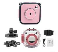 Cámara impermeable para niños 1080P HD cámara digital subacuática para niños, construcción de plástico con captura de fotos y video vibrantes para natación y aventuras en la playa (rosa)