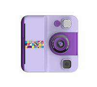 Cámara infantil con lente abatible de 180° con impresora fotográfica de 2400 W, pantalla de píxeles, reproductor de música, cámara creativa para niños