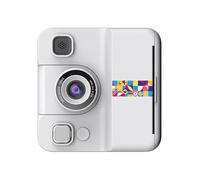 Cámara infantil con lente abatible de 180° con impresora fotográfica de 2400 W, pantalla de píxeles, reproductor de música, cámara creativa para niños