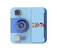 Cámara infantil con lente abatible de 180° con impresora fotográfica, pantalla de píxeles de 2400 W, reproductor de música, cámara educativa con juegos y reproductor de música
