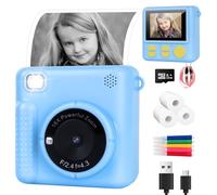 Camara Instanea para Niños con Pantalla 2,4" - Camara Fotos con Caja de Almacenamiento Tarjeta SD de 32GB Bolígrafos de Colores y Papel de Impresión,Regalos Juguete para Niño y Niña 3 a 12 Años(Azul)