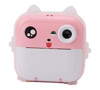 Cámara Instantánea, 24MP 5V 1080P 720P Pantalla 2.4in Foto Inteligente Video Cámara Un Botón Carga USB Cabezón Diseño Pegatina Impresión Instantánea Cámara (Rosa)