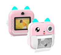 Cámara Instantánea HUIOP Bonita para Niños - 24 MP - Rosa o Verde - Impresión Rápida y Sin Tinta - Filtros Divertidos - Pantalla IPS de 2,4 Pulgadas