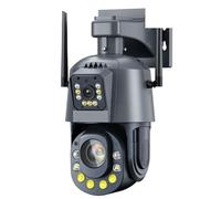 Cámara IP de 6MP con Zoom óptico 50X, lente Dual for exteriores, Audio bidireccional inalámbrico, cámara vigilancia seguridad CCTV, visión nocturna en Color Detección de movimiento(6MP NO SD Card)