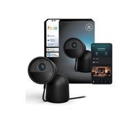Philips Hue Cámara de Escritorio Secure, resolución de vídeo 2K, activación de notificaciones, Audio bidireccional, integración con Luces Hue, diseño Compacto, Soporte de Escritorio Elegante, Negra
