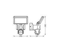 Cámara LED exterior WiFi OSRAM SMART+ FLOOD, grafito, sensor IP44 True