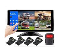 Camara Marcha Atras 1036 Pulgadas 4CH Pantalla Dividida Punto Ciego Alarma BSD A Bordo Grabador Vídeo DVR Monitor 170 ° AHD1080P Cámara para RV Camión Autobús(2 BSD Add 4pcs 899,None)