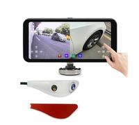 Camara Marcha Atras Alarma Punto Ciego 6,25 Pulgadas, Monitor Pantalla Táctil Dividida para Coche, Cámara Visión Lateral Digital Doble Lente AHD 1080P(SM625-R-W)