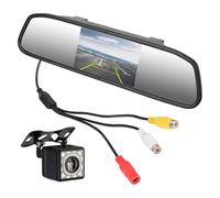 Camara Marcha Atras Cámara Visión Trasera para Espejo Interior Coche 12 V Monitor Aparcamiento Reproductor DVD PDC Pantalla 4,3 Pulgadas Vídeo HD(Mirror and Camera)