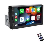Cámara Marcha Atrás Coche Estéreo Multimedia 1 DIN CarPlay Android Auto 7 Pulgadas WIFI6 Pantalla Táctil IPS 5 GHz Bluetooth FM AUX Enlace Espejo Universal(with 8 LED Camera)