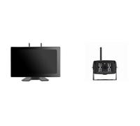 Cámara Marcha Atrás Coche Monitor DVR Punto Ciego AHD Inalámbrico 10'' Pantalla Táctil Cámara Respaldo Infrarroja 1080° Camión Remolque Autobús(Add 4 Camera,No SD Card)