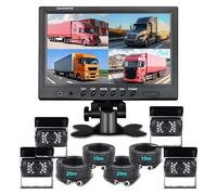 Camara Marcha Atras Coche para Camiones Autocaravanas Vehículos Recreativos Monitor 9 Pulgadas Cable 4 Pines Nocturna Resistente Agua Kit Cámara Visión Trasera(Style2)