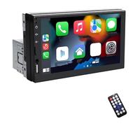 Camara Marcha Atras Estéreo Multimedia 1 DIN CarPlay Android Auto 7 Pulgadas WIFI6 Pantalla Táctil IPS 5 GHz Bluetooth FM AUX Enlace Espejo Universal(with Remote Control)