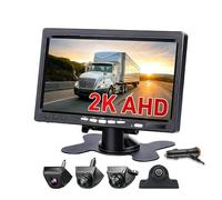 Camara Marcha Atras Monitor Coche con Pantalla IPS 7 Pulgadas AHD, Aparcamiento con Cámara Y Encendedor Cigarrillos, Cable 8M para Camionetas(with 879 1080P CAM)