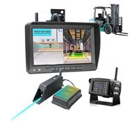 Camara Marcha Atras Monitor DVR Inalámbrico Digital IPS 7 Pulgadas Cámara Visión Frontal para Carretilla Elevadora HD Batería Magnética Láser Kit Radar BSD(Without,Monitor with 2camera)