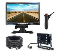 Cámara Marcha Atrás Visión Monitor 7 Pulgadas, 2 cámaras Respaldo 12-24 V, 8 LED IR cámara Trasera para camión Pantalla HD Juego Camara Aparcamiento(1 Camera Kit)