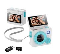 Cámara miniatura portátil de doble lente para pulgar de 32 GB, tarjeta 1080P, alta transparencia, para eventos deportivos, accesorios para mascotas, pequeña cámara espía con pantalla