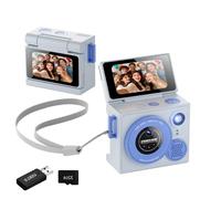 Cámara miniatura portátil de doble lente para pulgar de 32 GB, tarjeta 1080P, alta transparencia, para eventos deportivos, accesorios para mascotas, pequeña cámara espía con pantalla