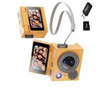 Cámara miniatura portátil de doble lente para pulgar de 32 GB, tarjeta 1080P, alta transparencia, para eventos deportivos, accesorios para mascotas, pequeña cámara espía con pantalla