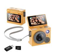 Cámara miniatura portátil de doble lente para pulgar de 32 GB, tarjeta 1080P, alta transparencia, para eventos deportivos, accesorios para mascotas, pequeña cámara espía con pantalla