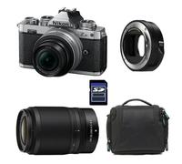 Cámara Mirrorless Nikon Z Fc 20.9MP 4K UHD 16-50mm + 50-250mm VR Plata + Bolsa + Tarjeta SD
