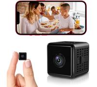 Cámara oculta, cámara espía WiFi 1080P, con visión nocturna y detección de movimiento, cámara de seguridad inalámbrica para interiores para mascotas/bebés/niñera, aplicación en vivo, más pequeña